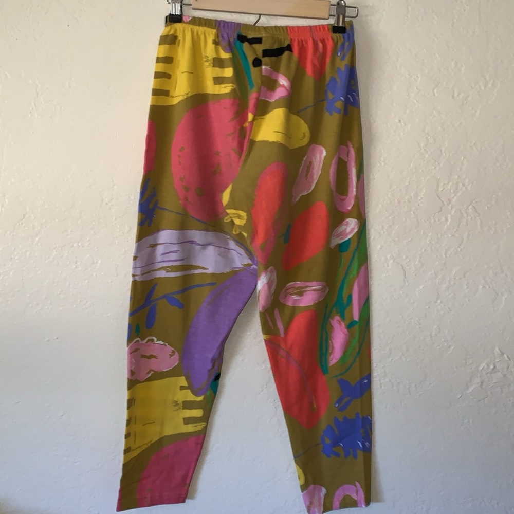 Vintage 90s Ken Done Art Pop Art Pants Floral Abstract Lounge S/M - Picture 5 of 7